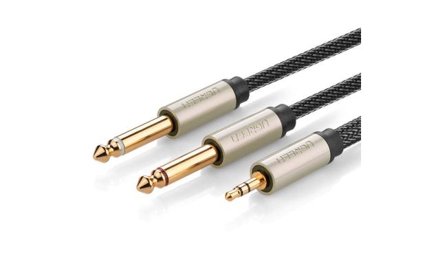 UGREEN AV126 3.5mm TRS to Dual 6.35mm TS Audio Cable 3m - Gray