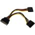 Electop SATA Power Splitter Cable, 6 Inch 15 Pin SATA Male to Dual Female Power Cable
