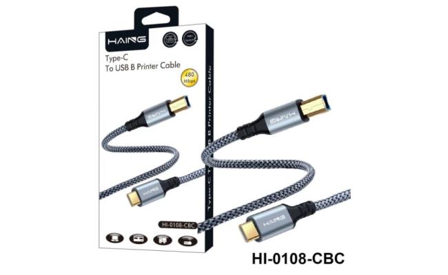 HAING HI-0108-CBC Type-C to USB B Printer Cable 1.8M