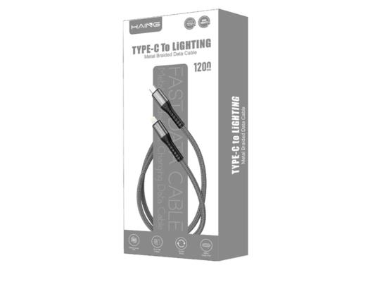HAING HI041CL Type-C to Lighting 20W Metal Braided Data Cable 1.2M