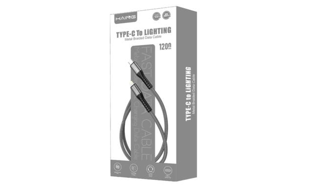 HAING HI041CL Type-C to Lighting 20W Metal Braided Data Cable 1.2M