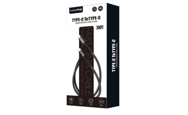 HAING HI041CL Type-C to Lighting 20W Metal Braided Data Cable 3M