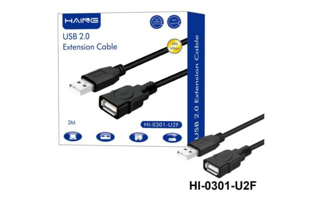 HAING HI-0301-U2F USB 2.0 Extension Cable 3M