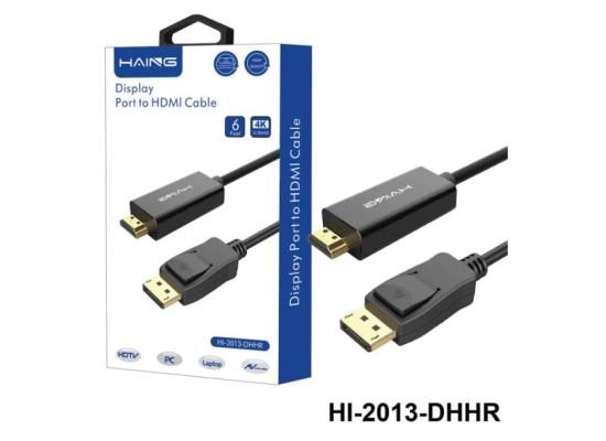 HAING High Quality Display Port to HDMI Cable - 1.8M