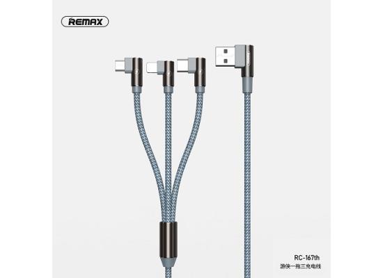 Remax RC-167th 3 in 1 usb date cable 2.4A Fast data transfer Charging