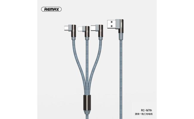 Remax RC-167th 3 in 1 usb date cable 2.4A Fast data transfer Charging