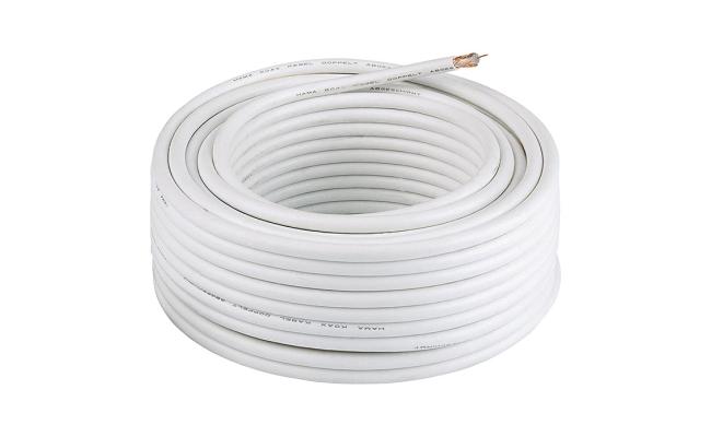 Coaxial RG58 Cable 200m with Power- White