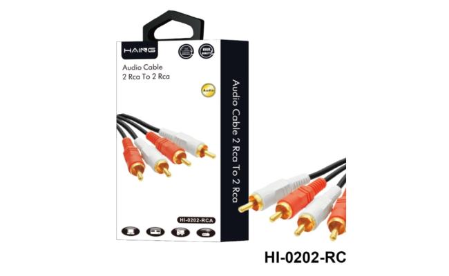 HAING HI-0202-RCA 2 RCA Male to 2 RCA Male Audio Cable 3M