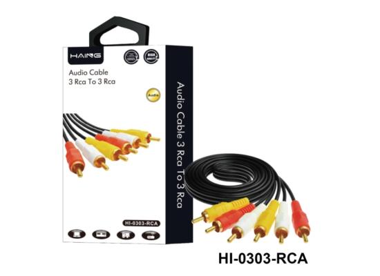 HAING HI-0303-RCA 3 RCA Male to 3 RCA Male Audio Cable 3M