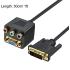 DVI to VGA RCA Splitter Cable 24+5 Male to 3 RCA Female Dual Link Y Video Cable 1ft 30cm Black for HDTV Projector