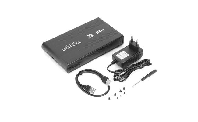 External Hard Drive Box with Adapter, SATA to USB 3.5, 2.0 inch