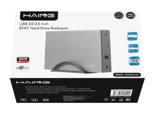 HAING HI-0352-U3H 3.5 inch USB 3.0 to SATA III Aluminum External Hard Disk Drive Enclosure