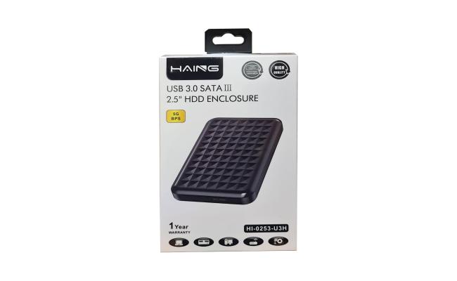 HAING HI-0253-U3H 2.5" Sata HDD Enclosure External Case USB 3.0