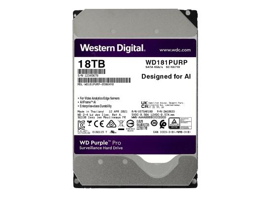 Western Digital WD181PURP 18TB WD Purple Pro Surveillance Internal Hard Drive HDD