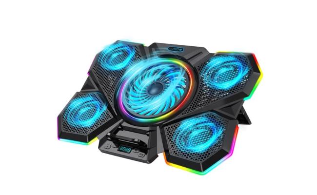 COOLCOLD RGB Gaming 5 fans Laptop Cooling Pad