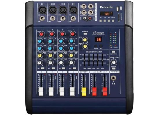 Professional PMX402D Mixer with USB DJ Sound Mixing Console 4 Jack Channel Amplifier