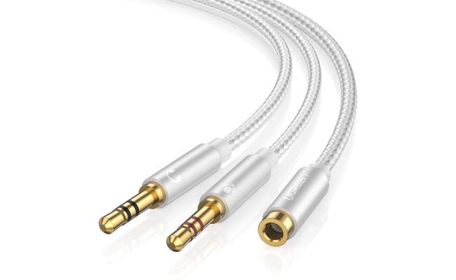 UGREEN AV140 3.5mm Headphone Audio Splitter Cable-White