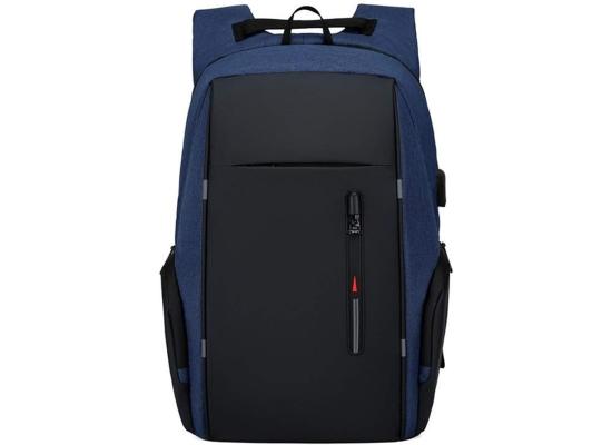 S003 15.6" USB Casual Business Laptop Backpack -Navy