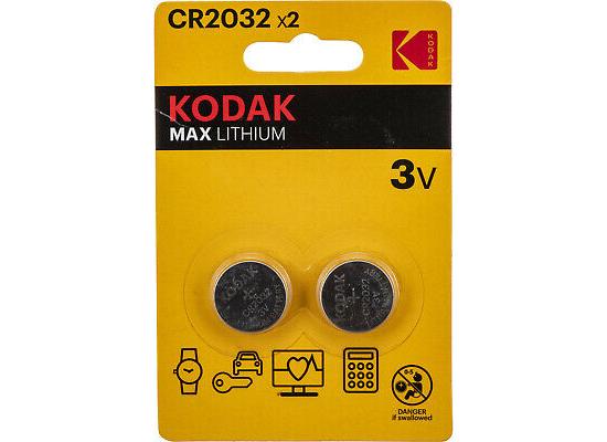 Kodak CR2032 3V Lithium Battery x2