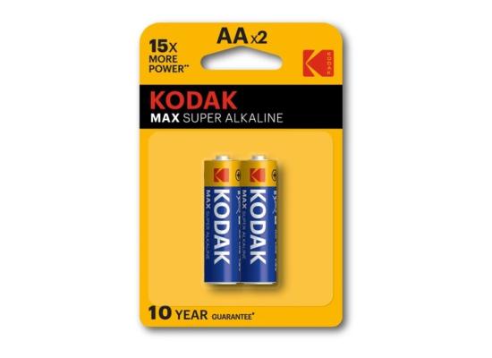 Kodak Max Super Alkaline AA Batteries Pack Of 2