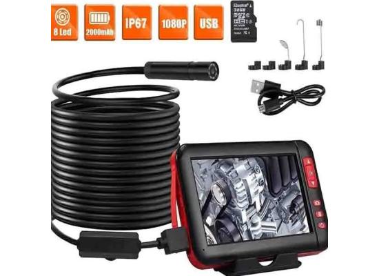 4.3-Inch LCD Screen Inspection Camera IP67 Waterproof Industrial Endoscope 10M