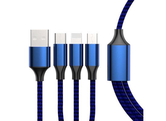 Multi Charging Cable 3 in 1 USB Cable Type C/Micro/iPhone 