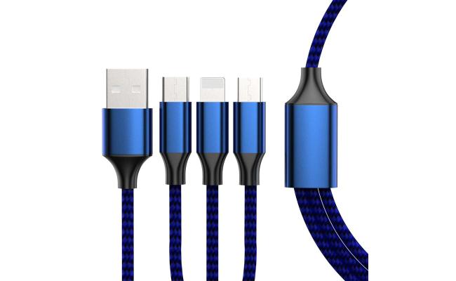 Multi Charging Cable 3 in 1 USB Cable Type C/Micro/iPhone