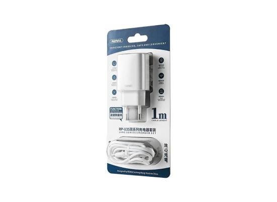 Remax RP-U35 EU Wall Charger with 2 Charging Ports for Lightning Port -Micro