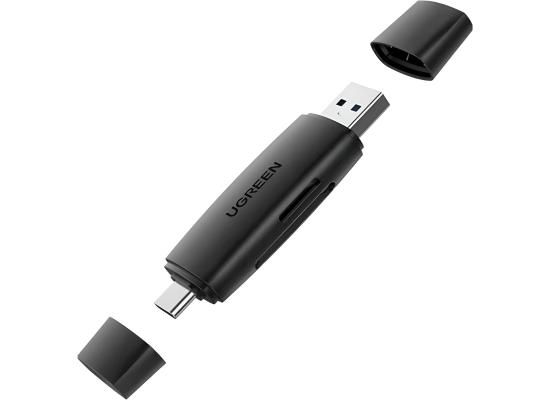 UGREEN CM304 2 in 1 USB-C and USB 3.0 SD/TF Card Reader - Black
