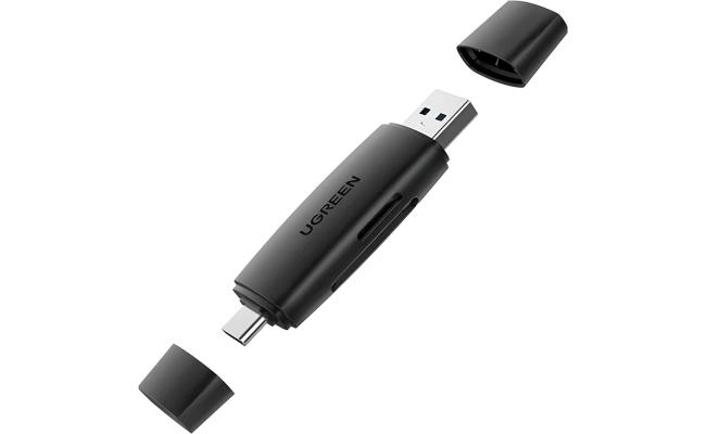 UGREEN CM304 2 in 1 USB-C and USB 3.0 SD/TF Card Reader - Black