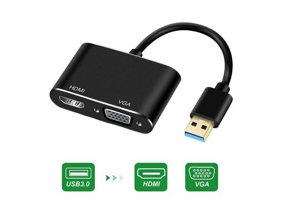 HAING USB 3.0 to HDMI VGA Adapter Converter