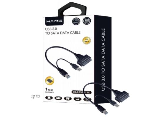 HAING HI-0339-U3C USB 3.0 TO SATA SSD Hard Disk Driver Power cable