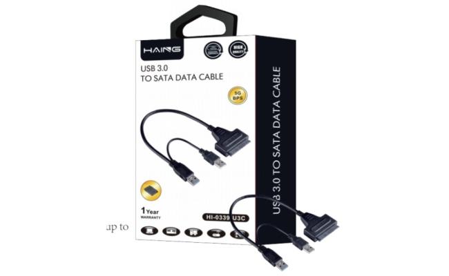 HAING HI-0339-U3C USB 3.0 TO SATA SSD Hard Disk Driver Power cable