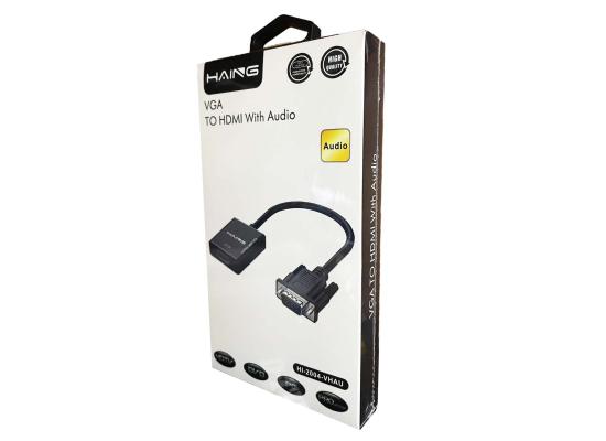 HAING High Quality VGA to HDMI with Audio Adapter