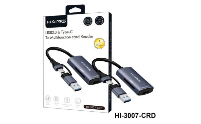 HAING HI-3007-CRD USB 3.0 & Type-C To Multi-function Card Reader