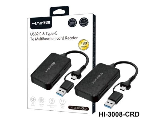 HAING HI-3008-CRD USB2.0 & Type-C to Multi-function Card Reader