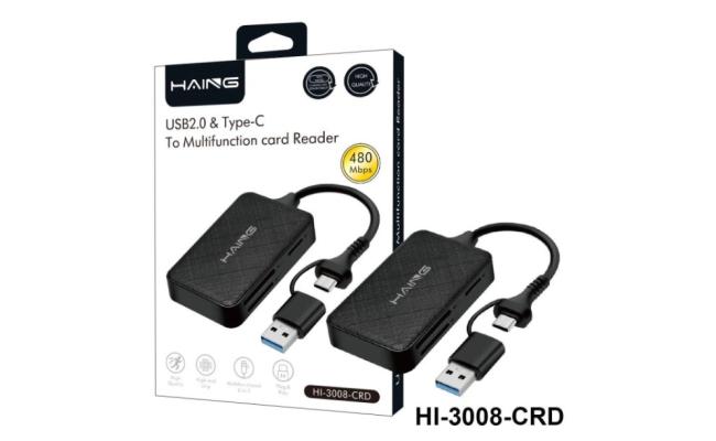 HAING HI-3008-CRD USB2.0 & Type-C to Multi-function Card Reader