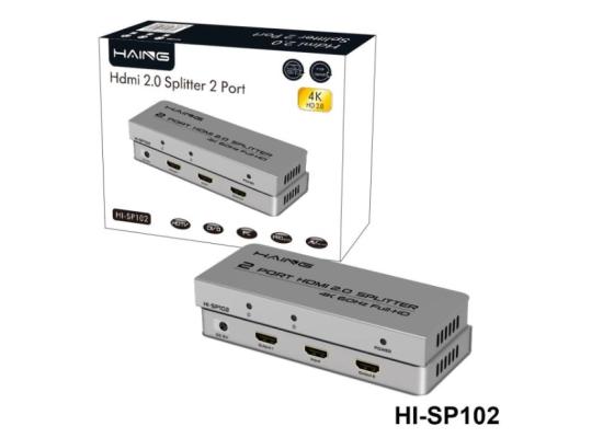 HAING HI-SP102 4Kx2K HDMI Splitter 1x2 1 in 2 out 4K with UHD Splitter 2.0V W 12V 1A Power Adapter