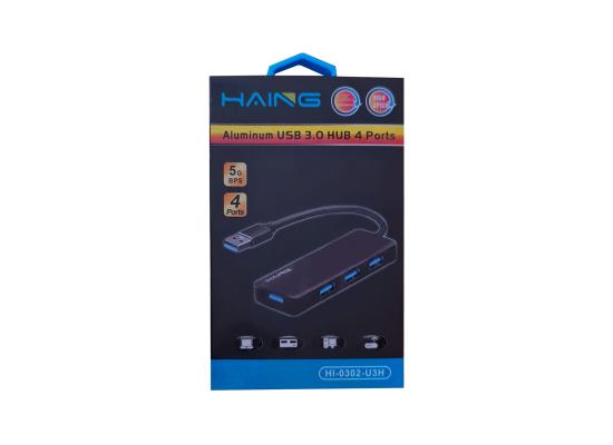  HAING HI-0302-U3H High Speed Aluminium USB 3.0 Data Hub 4 Port