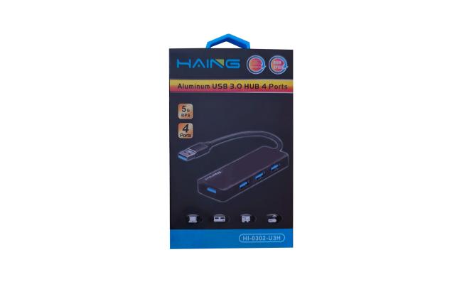 HAING HI-0302-U3H High Speed Aluminium USB 3.0 Data Hub 4 Port