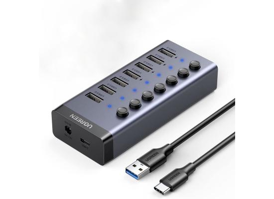 UGREEN CM481 USB-C to 7-Port USB-A 3.0 Hub DC 12V EU