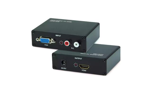 Converter from VGA to HDMI With Audio (VGA + R / L To HDMI Converter)