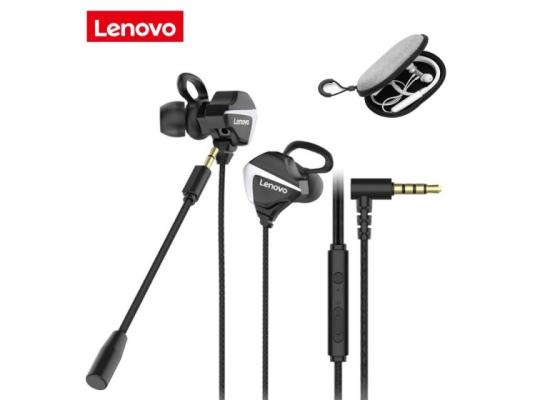 Lenovo H105 3.5mm Earbuds In Ear Wired Game Headset Subwoofer Driven Microphone Headset For Smart Phones