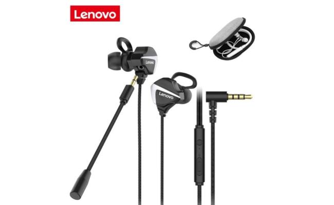 Lenovo H105 3.5mm Earbuds In Ear Wired Game Headset Subwoofer Driven Microphone Headset For Smart Phones