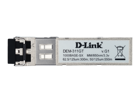 D-Link DEM‑311GT 1-port SFP SX MM Fiber Transceiver-Up to 550m 
