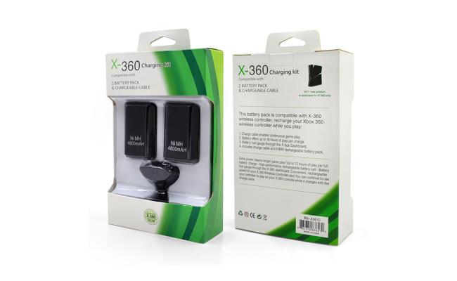 Xbox 360 play and Charge Kit- two battery