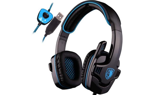 SADES SA901 PC Gaming Headset 7.1 Surround Sound Headphones Noise Canceling Noise Cancelling Gaming Headphones with Microphone and Deep Bass Volume Control