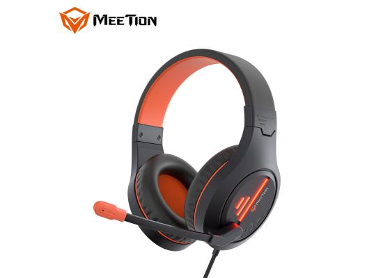 Meetion HP021 Stereo Backlit Gaming Wired Headset -Black&Orange
