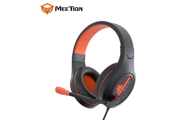 Meetion HP021 Stereo Backlit Gaming Wired Headset -Black&Orange