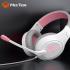 Meetion HP021 Stereo Backlit Gaming Wired Headset -White&Pink